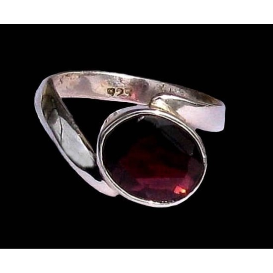 Indian silver jewellery - Indian Garnet Ring,Indian rings