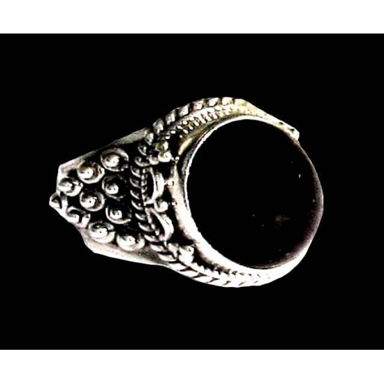 Indian silver jewellery - Indian Garnet Ring,Silver mens rings