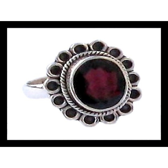 Indian silver jewellery - Indian Garnet Ring,Indian rings