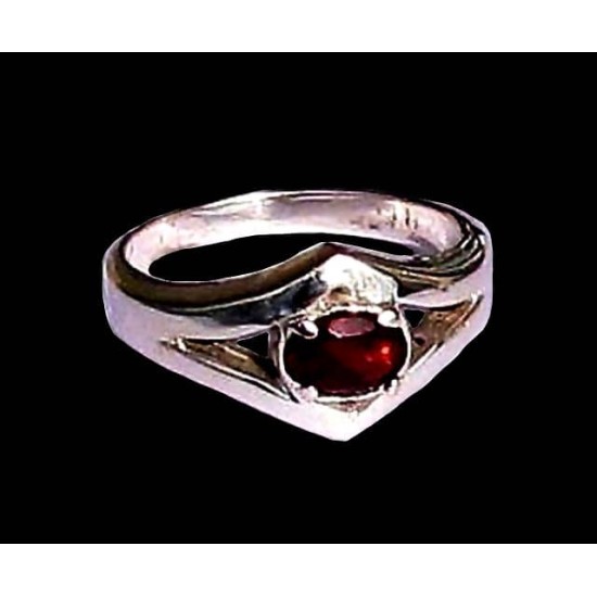 Indian silver jewellery - Indian Garnet Ring,Indian rings