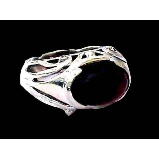 Indian silver jewellery - Indian Garnet Ring,Silver mens rings