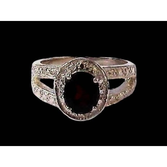 Indian silver jewellery - Indian Garnet Ring,Indian rings