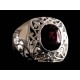 Indian silver jewellery - Indian Garnet Ring,Silver mens rings