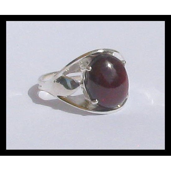 Indian silver jewellery - Indian Garnet Ring,Silver mens rings