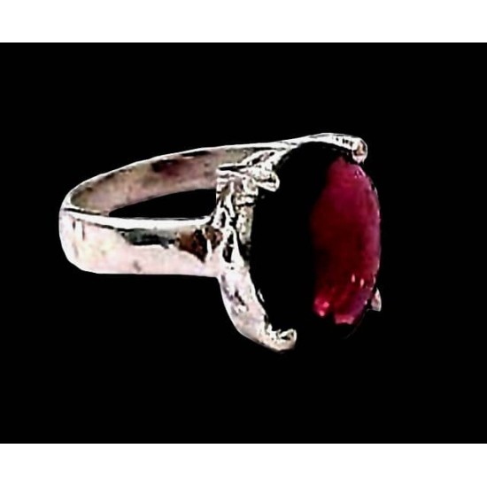 Indian silver jewellery - Indian Garnet Ring,Indian rings