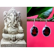 Indian silver jewellery - Indian Garnet Earrings