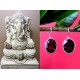 Indian silver jewellery - Indian Garnet Earrings,Indian Earrings