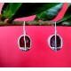 Indian silver jewellery - Indian Garnet Earrings,Indian Earrings