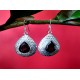 Indian silver jewellery - Indian Garnet Earrings,Indian Earrings