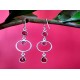 Indian silver jewellery - Indian Garnet Earrings,Indian Earrings