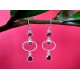 Indian silver jewellery - Indian Garnet Earrings,Indian Earrings