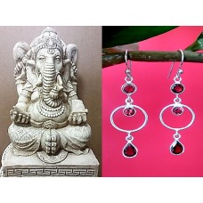 Bijoux indiens - Boucles d'Oreilles indiennes - Grenat Bijoux indiens - Boucles d'Oreilles indiennes - Grenat