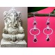 Indian silver jewellery - Indian Garnet Earrings,Indian Earrings