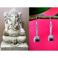 Indian silver jewellery - Indian Garnet Earrings