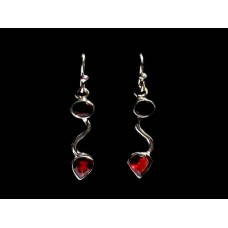 Indian silver jewellery - Indian Garnet Earrings