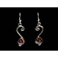 Indian silver jewellery - Indian Garnet Earrings