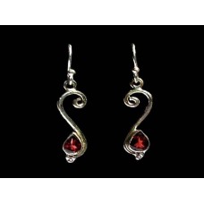 Indian silver jewellery - Indian Garnet Earrings