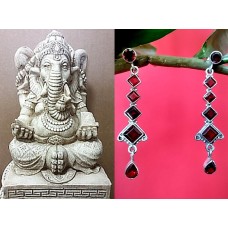 Bijoux indiens - Boucles d'Oreilles indiennes - Grenat Bijoux indiens - Boucles d'Oreilles indiennes - Grenat