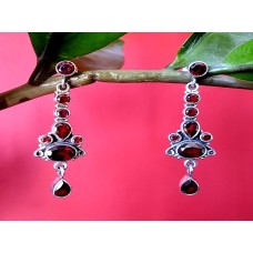 Bijoux indiens - Boucles d'Oreilles indiennes - Grenat Bijoux indiens - Boucles d'Oreilles indiennes - Grenat