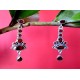 Indian silver jewellery - Indian Garnet Earrings,Indian Earrings