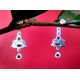 Indian silver jewellery - Indian Garnet Earrings,Indian Earrings