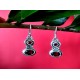 Indian silver jewellery - Indian Garnet Earrings,Indian Earrings