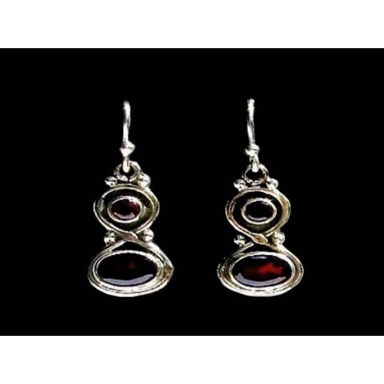 Bijoux indiens - Boucles d Oreilles indiennes - Grenat,Boucles d Oreilles indiennes
