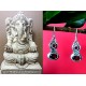 Indian silver jewellery - Indian Garnet Earrings,Indian Earrings