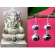 Indian silver jewellery - Indian Garnet Earrings,Indian Earrings