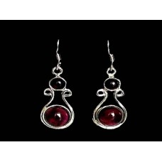 Bijoux indiens - Boucles d'Oreilles indiennes - Grenat Bijoux indiens - Boucles d'Oreilles indiennes - Grenat