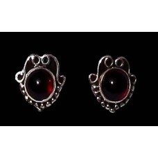 Bijoux indiens - Boucles d'Oreilles indiennes - Grenat Bijoux indiens - Boucles d'Oreilles indiennes - Grenat