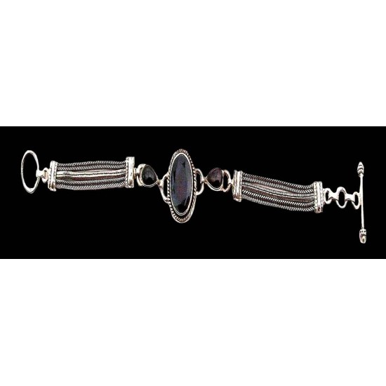 Indian silver jewellery - Indian Garnet Bracelet,Indian bracelets