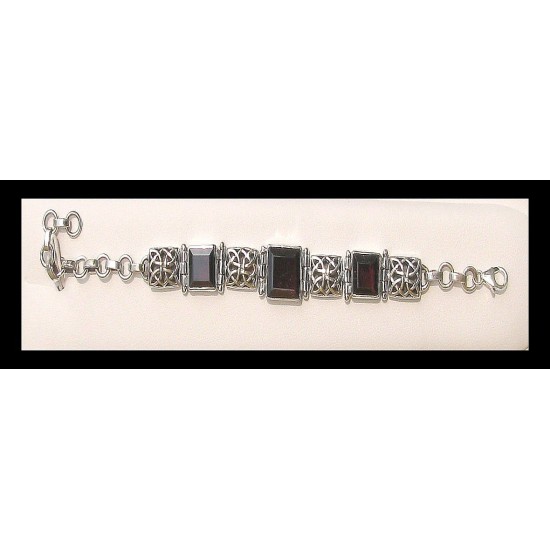 Indian silver jewellery - Indian Garnet Bracelet,Indian bracelets