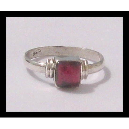 Indian silver jewellery - Indian Garnet Ring,Indian rings