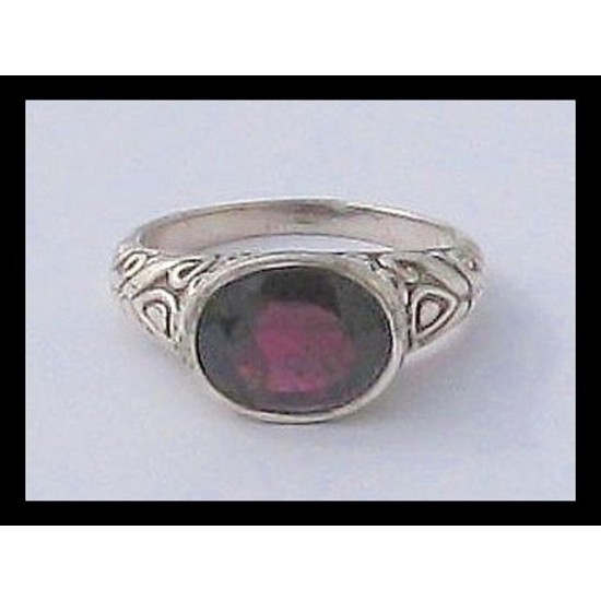 Indian silver jewellery - Indian Garnet Ring,Indian rings