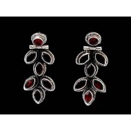 Indian silver jewellery - Indian Garnet Earrings