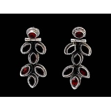 Bijoux indiens - Boucles d'Oreilles indiennes - Grenat Bijoux indiens - Boucles d'Oreilles indiennes - Grenat
