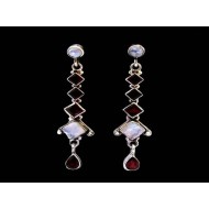 Indian silver jewellery - Indian Garnet Earrings