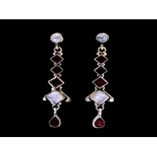 Bijoux indiens - Boucles d'Oreilles indiennes - Grenat Bijoux indiens - Boucles d'Oreilles indiennes - Grenat
