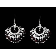 Indian silver jewellery - Indian Garnet Earrings