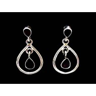 Indian silver jewellery - Indian Garnet Earrings