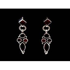 Bijoux indiens - Boucles d'Oreilles indiennes - Grenat Bijoux indiens - Boucles d'Oreilles indiennes - Grenat