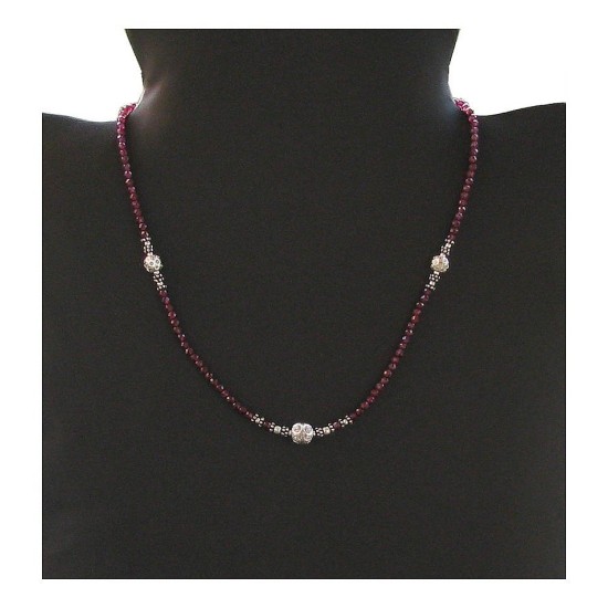 Indian silver - Creation Garnet Necklace,Silver necklaces and stones