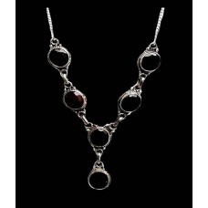 Indian silver jewellery - Indian Garnet Necklace Indian silver jewellery - Indian Garnet Necklace