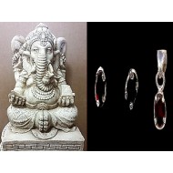 Indian silver jewellery - Indian Garnet Pendant set
