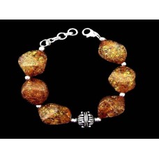 Bijoux indiens - Bracelet fantaisie en Ambre Chinoise Bijoux indiens - Bracelet fantaisie en Ambre Chinoise
