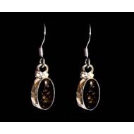 Indian silver jewelry - Earrings Amber Indian