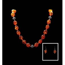 Bijoux indiens - Collier fantaisie en Ambre Chinoise Bijoux indiens - Collier fantaisie en Ambre Chinoise