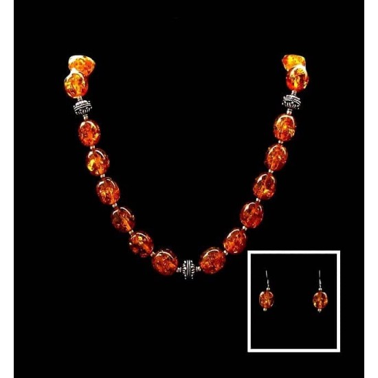 Bijoux indiens - Collier fantaisie en Ambre Chinoise,Colliers indiens