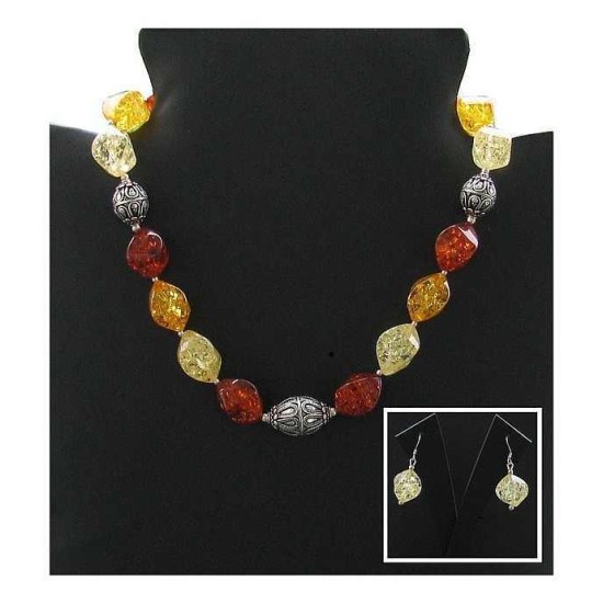 Bijoux indiens - Collier fantaisie en Ambre Chinoise,Colliers indiens